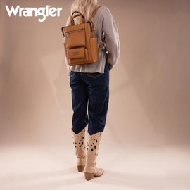 Wrangler Women Backpack Purse Convertible Backpack Vegan Leather Ladies Anti Theft Backpack WG161-91123LBR