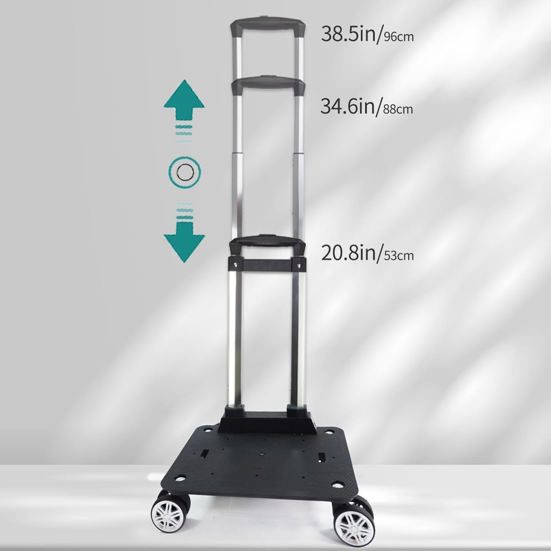 Backpack Trolley Wheeled Cart-Backpack Hand Truck with Luggage Strap,Aluminium Alloy