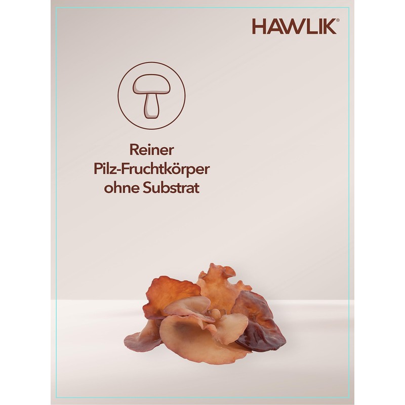 Hawlik Health Products - Auricularia Powder Capsules - Vital Mushrooms