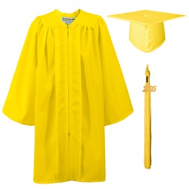 GraduationMall Matte Kindergarten & Preschool Graduation Gown Cap Set with 2025 Tassel Gold 33 (4'0"-4'2")