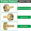 Brass Pipe Adapter, 12 Pieces 8 mm Barb x 3/4