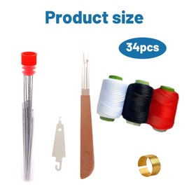 34 Pcs Sewing Tool Set, Professional Needle and Thread Kit, Compact Travel Sewing Kit with Steel Sewing Needles, Essential Sewing Accessories for Crafting and Mending
