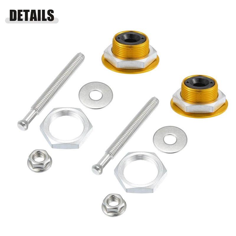 X AUTOHAUX Gold Tone Bumper Lock Latch Hood Pin Lock