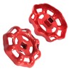 Hordion 2Pcs Outside Faucet Handle Round Wheel Handles, Square Broach