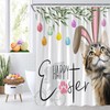 CCXTCZ Easter Shower Curtain Cute Bunny Cat Eggs Rabbit Spring