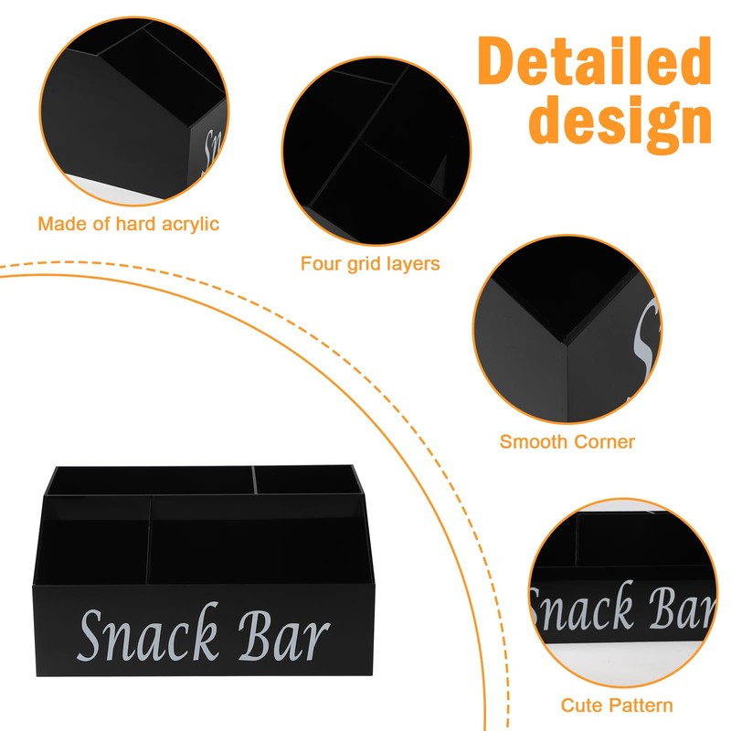 Xbopetda Snack Organizer for Countertop, Acrylic Snack Organizer with 4
