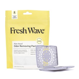 Fresh Wave Lemon Odor Eliminating & Deodorizing Packs | Bag of 6 & Fresh Pod Case | Safer Odor Relief for Small Spaces | Natural Plant-Based Odor Eliminator | Odor Absorbers for Home