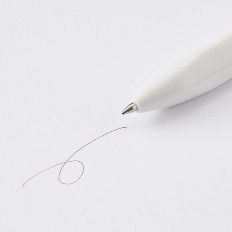MUJI 02553029 Triangular Ballpoint Pen, White, Ink Black/Blue/Red, Lead Diameter
