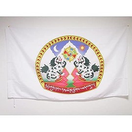 AZ FLAG Tibet Coat of arms Flag 3' x 5' for a pole - Tibetan - Buddhist flags 90 x 150 cm - Banner 3x5 ft with hole