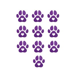 Bleacher Spirit Mini Paw Print Iron On Transfers for Shirts Small Dog Paw Heat Transfer Vinyl for DIY Apparel Crafts 1 Inch (Purple Glitter)