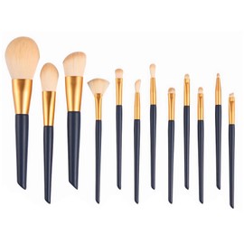 12 Pcs Travel Makeup Brush Set, Premium Synthetic Makeup Brushes with Soft Bristles and Wood Handles, Essential Eyeshadow and Face Brushes, for Women Who Love Beauty
