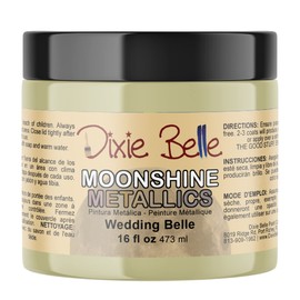 Dixie Belle Moonshine Metallics | Wedding Belle (16oz) | Water-Based Shiny Chalk Mineral Paint | Metallic DIY Furniture Paint | Made in the USA