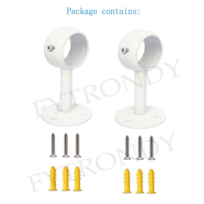 White Edition Stainless Steel Wardrobe Pipe, Closet Lever Support Rod