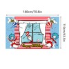 Happy Birthday Backdrop Banner 70.8X43.3 inches, Red and Blue Stripes