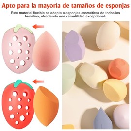 EUARD Porta Esponjas de Maquillaje en Forma de Fresa - Caja de Almacenamiento de Silicona Ligera, Estilosa y Portátil para Viajes | Mantiene Tu Esponja Limpia y Seca | Regalo Perfecto para Amantes del Maquillaje