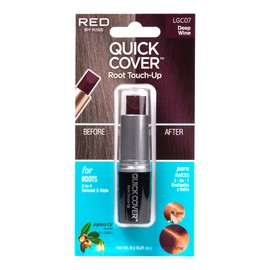 RED by Kiss Quick Cover Root Touch Up Stick, Water-Resistant Temporary Gray Hair Concealer with Brush for Roots and Beard, Long-Lasting Coverage, Easy Application (1 Pack, Deep Wine)