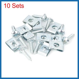 A ABSOPRO 10 Sets 4,2 x 16 mm Auto-Clips, U-Clip und Schrauben-Sortiment, silberfarben, Artikelersatz