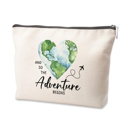 Graduation Gifts Travel Bag Travel Toiletry Bag Teacher's Day Travel Makeup Bag Great Gift for Women Friends Bestie Daughter Teacher Graduation Friendship Birthday Gifts And So The Adventure Begins