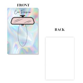 Car Freshie Cardstock Bag Inserts |30 pk| Faux Holographic Background with Rear view Mirror for Holographic Bags 5.5 x 8.5” inches print fits inside 6x9” Bags for Car Freshie Clear Window Supplies