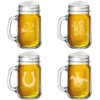 16oz Mason Jar Glass Mug w/Handle Gift Set of 4