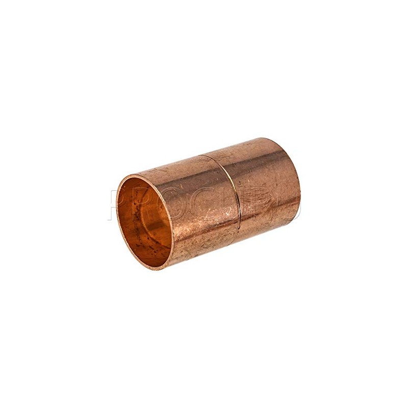 PROCURU 1-Pack 1-1/2 Inch Copper Coupling with Stop (Roll or