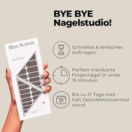 Original Miss Sophie Nagelfolien Cocoa I 24 ultra-dünne Nagellack-Streifen einfarbig I Für Finger- & Fußnägel I Hält auf Natur- sowie lackierten, Acryl-, Gel- & Shellac-Nägeln