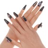 Long Coffin Shaped Luxury Press on Nails - Black Chopin