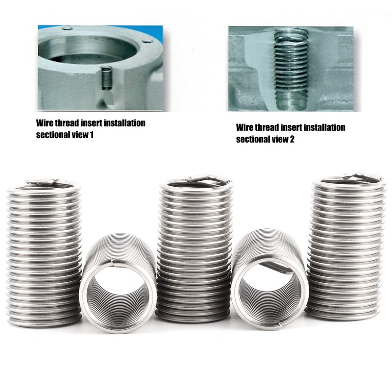 5Pcs Wire Thread Insert Stainless Steel Protective Coil Sleeve Screw