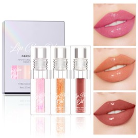 Vawolecy Colour Changing Lip Oil, Moisturising Colour Changing Lip Gloss, Hydrating Lip Gloss Lip Balm Transparent Lip Care, Long Lasting Moisturising Non-sticky Fresh Texture Lip Oil (Set B)