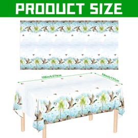 JVORFDG 3pcs Mallard Duck Tablecloths Mallard Duck Birthday Party Supplies Disposable Mallard Duck Theme Party Table Cover Plastic Table Cloth Duck Hunting Birthday Party Decorations