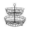 Fruit Basket Black Iron European Style Double Layer Fruit Storage