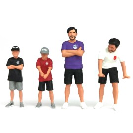 DCD 1/64 Scale Mini GT Kaido and Sons V2 4-Piece Diecast Figure Set Special 'Kaido House' Model Made of Plastic