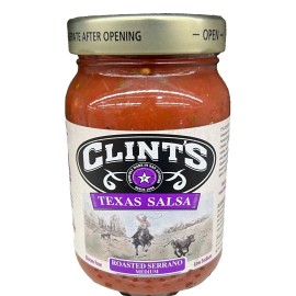 Clint's Roasted Serrano Medium Salsa 16 oz Clints