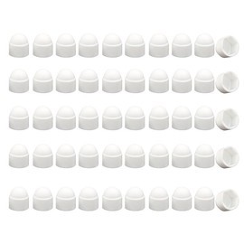 50 Pcs Hex Nut Cover, White M8 Bolt Dome Caps Covers, Plastic Dome Bolt Nut Protection Caps Cover for Bolts,Hex Hexagon Screws