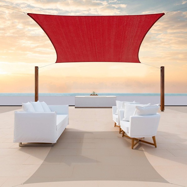 ColourTree 12' x 16' Red Rectangle CTAPR1216 Sun Shade Sail