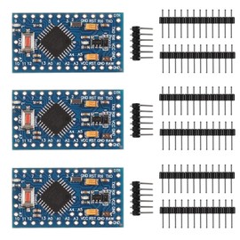 AITRIP 3 Pack PRO Mini Atmega328P-AU 5V/16MHz Development Board Microcontroller Bootloadered with Pin Headers for Arduino (3PCS)