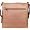 B BRENTANO Vegan Medium Crossbody Handbag Purse (Rose Gold -