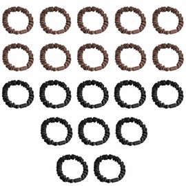 Silk Skinny Scrunchies Set 20 PCS Hair Ties Elastics Satin Hair Bands Girls Silk Bobbles Ponytail Holders Sleepy Hair Accessories No Damage for Curly Long Hair (Black, Brown)