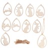 Gadpiparty 20Pcs Easter Wooden Bunny Cutouts DIY Craft Slices for