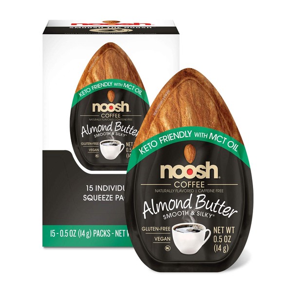 Noosh Keto Mantequilla de almendras (café, 15 unidades) – Todo natural, vegano, sin gluten, sin soja, cetogénica y baja en carbohidratos