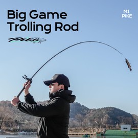 HANDING Pike Fishing Rod for Baitcaster, Casting Rod Freshwater Big Game with 30+24T Carbon Fiber, 7'6" Baitcasting Rods Heavy Power Fast Action, Cork+EVA Handle, 2 Pieces Fishing Rod