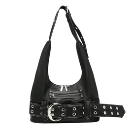 Vegan Leather Slouchy Tote Bag Y2K Vintage Shoulder Handbag Chic Hobo Bag with Deep Drop Design