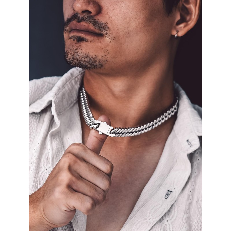 Bandmax Thick Cuban Link Chain Necklace for Men 12mm Wide