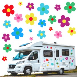 350 Pieces Car Flowers Stickers, Bicycle Flowers Car Stickers, Decoration Accessories, Car Sticker, Decorative Vinyl Window Sticker for Off-Road Vehicle, Motorhome, Bodywork, Side Door, Suitcase