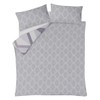 Sleepdown Large Diamond Geometric Grey Reversible Duvet Cover Quilt and