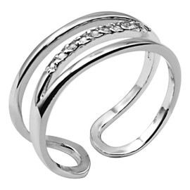 マックスコスメジャパン Rings Ladies Wight Topaz & Platinum Shine sliver925 Free Size Enrollment Gift Graduation Gift Present