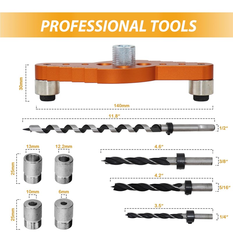 Dowel Jig Kit for Floating Shelf Bracket(1.3 x 30 cm