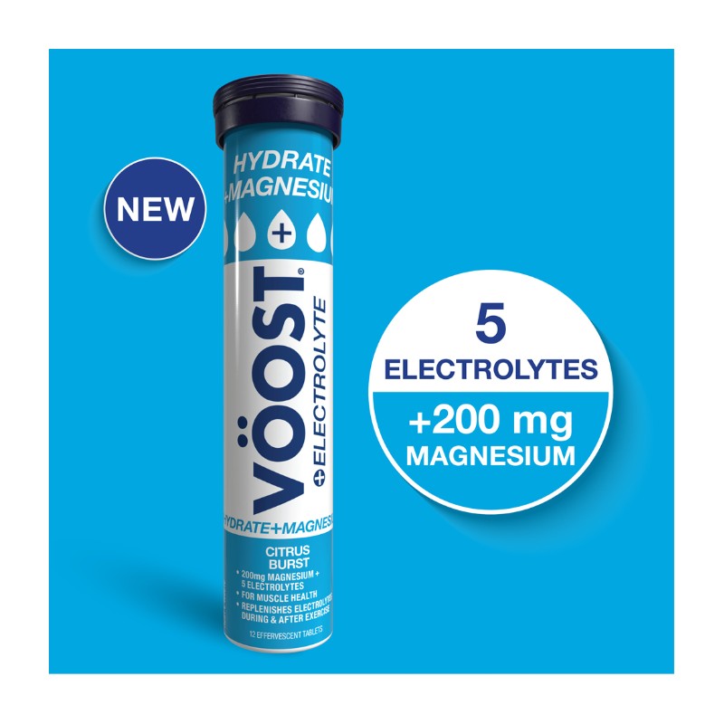 VÖOST Hydrate + Magnesium Citrus Burst Vitamins 12 Effervescent Tablets