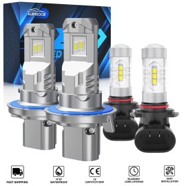 AUIMSOCO For 2007-2009 2010 Ford Explorer Sport Trac LED Headlight Kit + Fog Light Bulbs