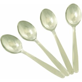 Chef Aid Dessert Spoons, Set of 4 Stainless Steel Dinner Table Dessert Spoons, Also Ideal for Picnics and Parties, Stainless Steel with Rounded Edges, Dishwasher Safe